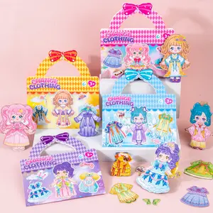 Princess Magnetic Dress-Up Stickers for Kids, Reusable Magnetic Fridge Magnets, DIY Cartoon Toy for Girls, Educational Playset