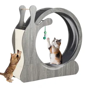 Cat Wheel Exerciser for Indoor Cats, Large 3-in-1 Cat Treadmill with Scratching Board and Play Balls, Quiet Cats Running Wheel for Kitty Fitness