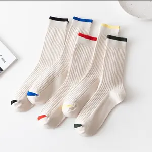 Designer Knitted Striped Socks - 5 pairs Cotton Natural Menswear Mesh Athletic Day