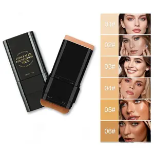 6-color Dual -Ended Concealer Foundation Stick, 2-in-1 Long-Lasting Foundation and Concealer with Brush, Creamy Full Coverage for Dark Circles & Blemishes, 2.09 Oz summervibes