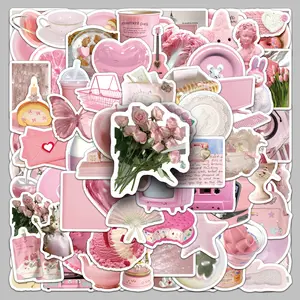 100pcs Macaron Pink Sweet Life Fragments Stickers Series, Decorative Decal, suitable for scrapbooks, diaries, laptops, water bottles, cars, etc. A gift with a positive message and a design based on faith.