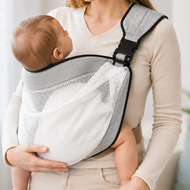 Breathable Mesh Backpack Baby Carrier, Ergonomic Adjustable Shoulder Strap Infant Carrier, Portable Front-Facing & Side Carry Baby Sling for Toddlers 0-36 Months (Up to 44.09 lbs)