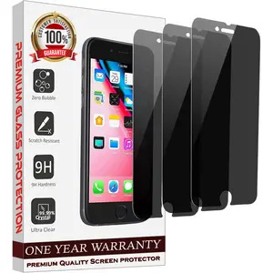 Entronix Anti-Spy Privacy Screen Protector Compatible with iPhone 8/7/SE (2nd Gen) - 3-Piece Combo