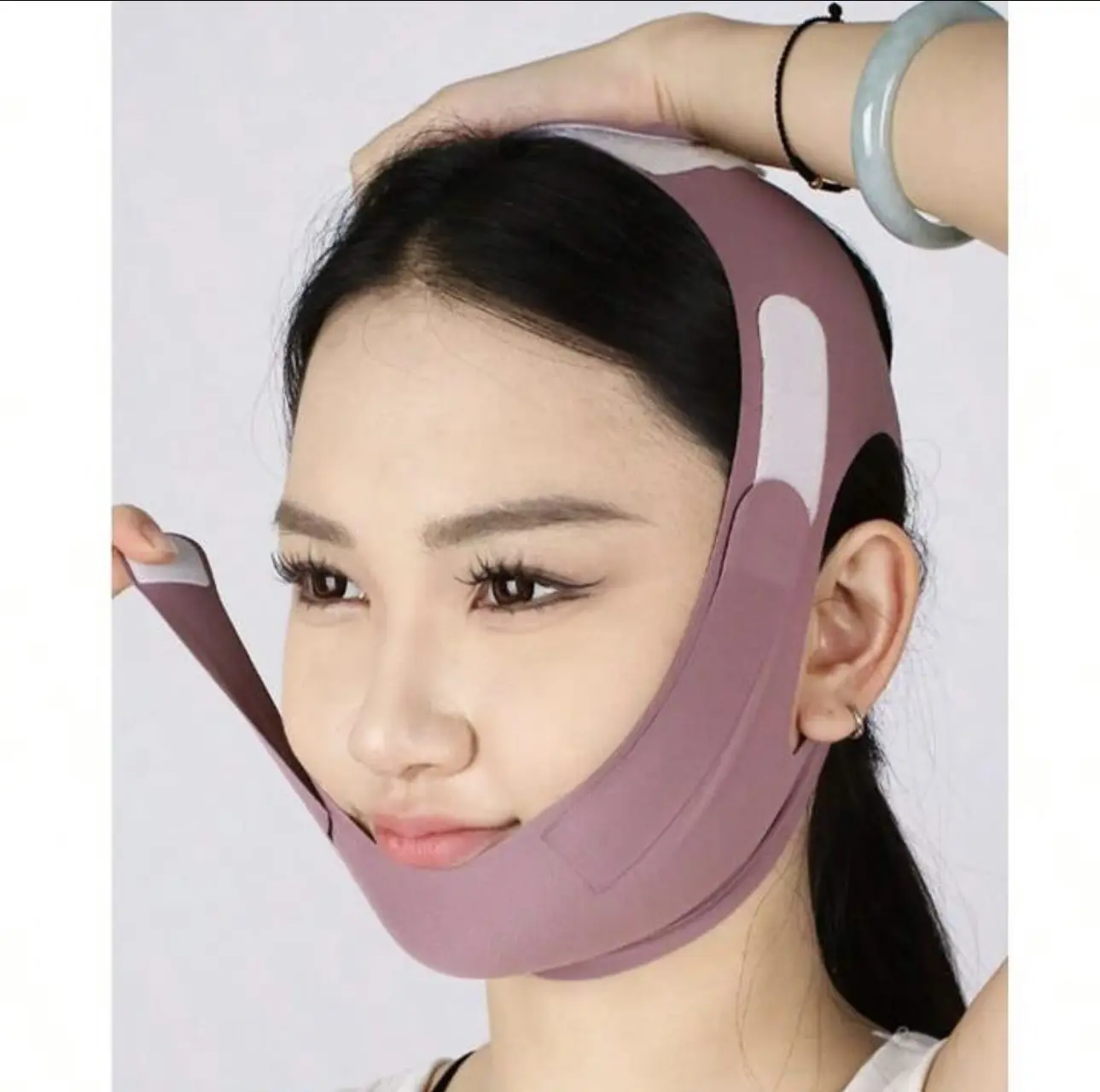 Reusable v-shaped lifting facial sculpting mask and tightening chin patch, lifting bandage, firming