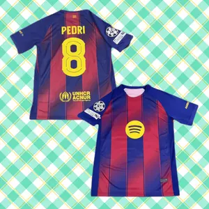 Classic 2024/25 Home Blaugrana Striped No. 8 Pedri Premium Short-Sleeve Retro Soccer Jersey (Fan Edition)