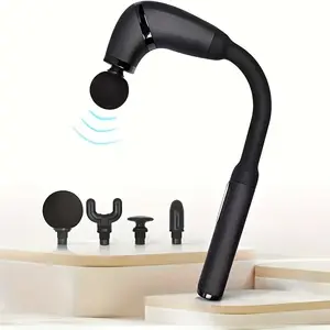 Massage Gun With Upgraded Extended Handle, Back Neck Massager For Deep Tissue Massage Hammer Deep Tissue, Percussion Massage Gun With 4 Massage Heads & 5 Speed Levels