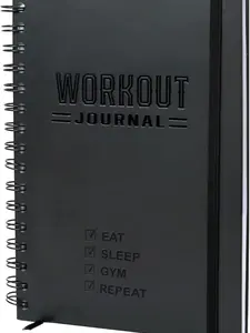 Hardcover Fitness Journal Workout Planner for Men & Women - A5(5.7" x 8.3") Sturdy Workout Log Book to Track Gym & Home Workouts