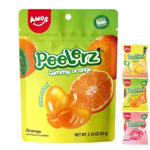 AMOS Peelerz Gomitas Pelables Surtidas – Sabores Plátano, Naranja y Durazno | 24 Paquetes Envueltos Individualmente (608 g) | Dulces Divertidos, Suaves y Perfectos para Compartir-MX