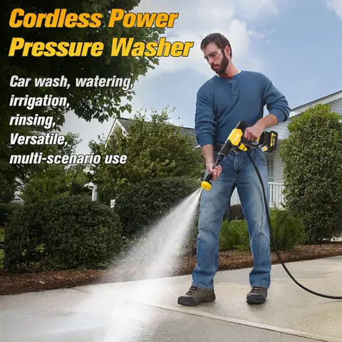 TANLOOK Cordless Battery Power Washer, Handheld High Pressure Washer Car Wash Tool with Single-Port Charger Base, Bottle-Portable Pressure Cleaner for Car & Home Cleaning