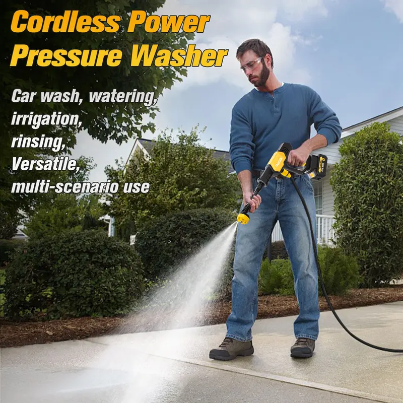 TANLOOK Cordless Battery Power Washer, Handheld High Pressure Washer Car Wash Tool with Single-Port Charger Base, Bottle-Portable Pressure Cleaner for Car & Home Cleaning