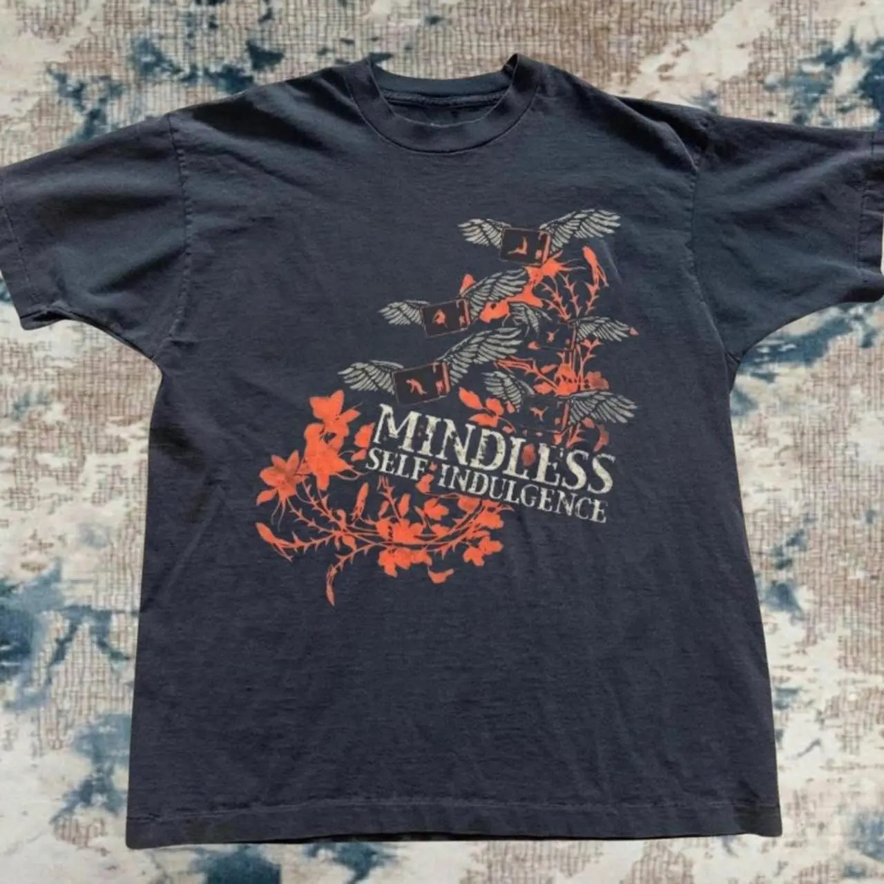 Gildan Men's Black T-shirt, Mindless Self Indulgence graphic t-shirt, Mindless Self Indulgence Graphic T-Shirt, Vintage Emo Band Tee, Y2K Grunge Shirt, Alternative Rock Unisex Graphic Tee Menswear Cotton