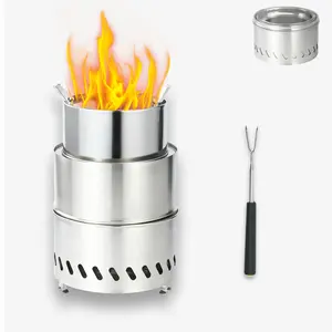 Foldable Smokeless Fire Pit Portable Stainless Steel Mini Bonfire Stove for Camping Patio & Outdoor Use Wood & Pellet Burning Compact Firepit with Carry Bag