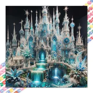 1 set of DIY diamond painting kit, 5D diamond art kit, DIY decoration fairy tale castle mosaic, diamond art, DIY art home decor, suitable for Christmas, Diamond Art Tools