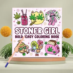 Stoner Girl Coloring Book, 1 Count 20 Pages Creative Coloring & Graffiti Art Notebook, Vibrant Illustration Adult Coloring Book for Friend Party, Group Activity & Relaxation Focused, Creative Expression