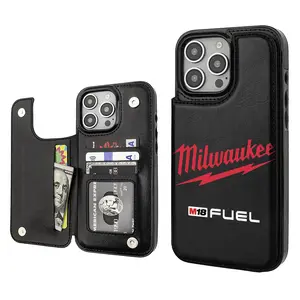 Milwaukee Pattern Phone Cases Compatible For With iphone 17 16 15 14 13 12 PRO PLUS MAX AIR PU Black Brown Pink Durable Flip High quality Leather Credit Card Bag Holder Mother Gift Wallet Shockproof Anti-Drop Full Protection Shell Cover