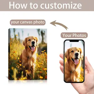 Custom Canvas Prints with Your Photos Customized Photo Canvas Personalized Canvas Picture Frame Wall Art Christmas Birthday Gifts for Dog Pet Baby Mom Dad Man Women Couple Boyfriend Girlfriend Family