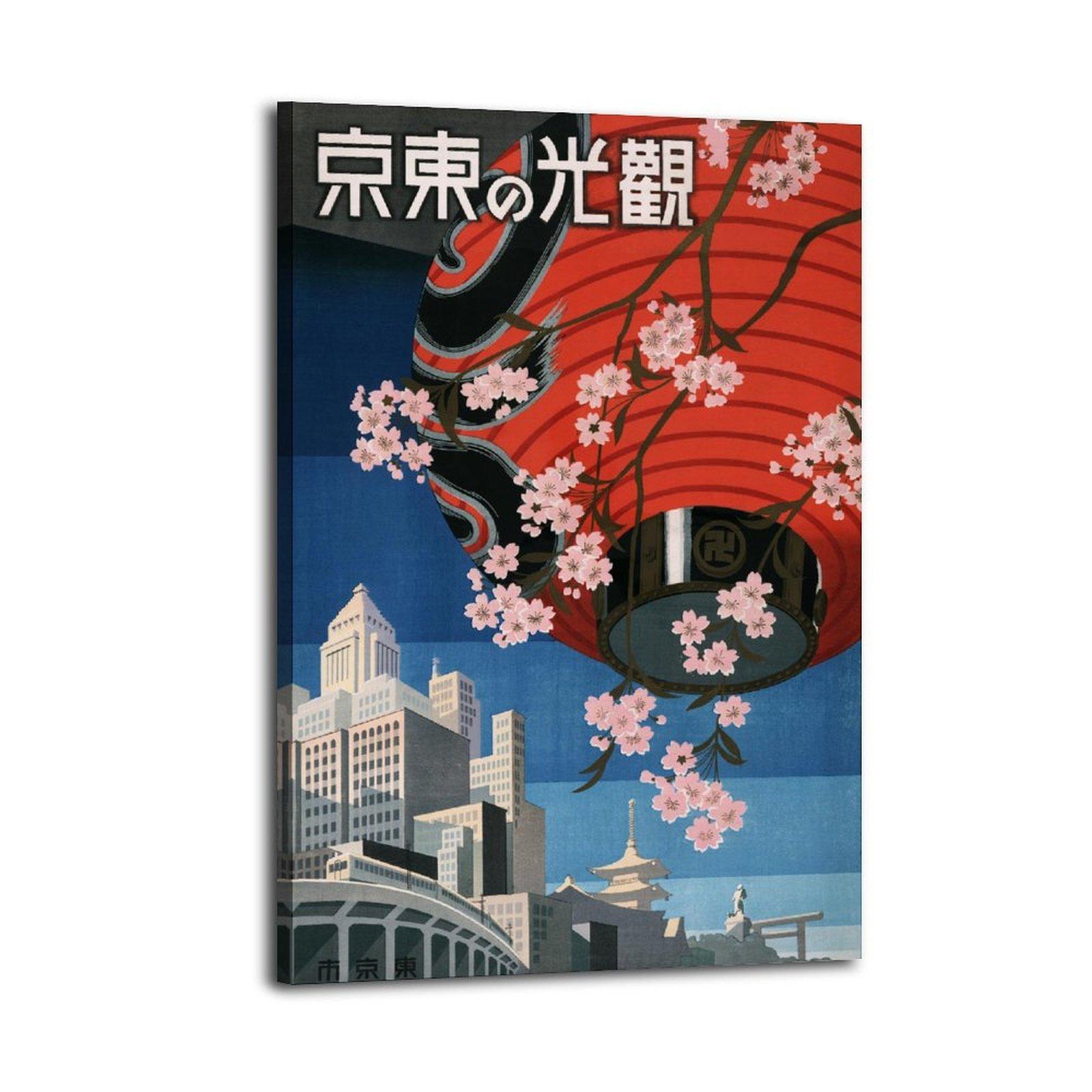 Vintage Travel Poster Come to Tokyo Japanese 1930s Poster Decorative Painting Canvas Wall Art Picture Print Modern Family Bedroom Decor