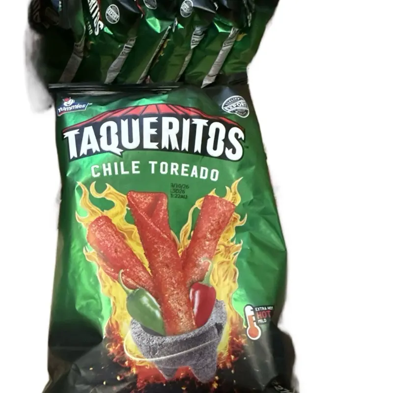 3-Pack Taqueritos Chile Toreado Mexican Rolled Tortilla Chips Spicy Snack Imported from Mexico