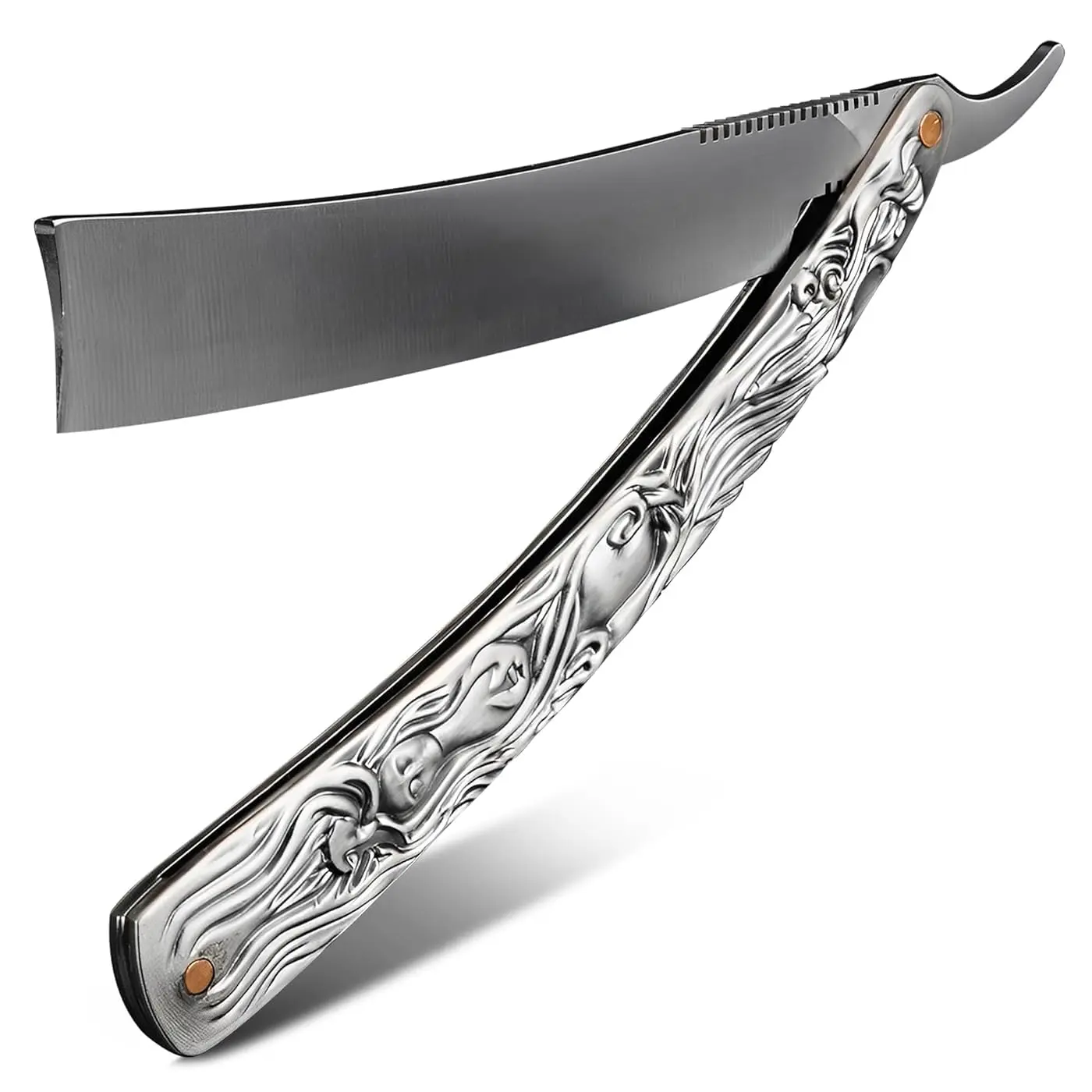 Men's Professional Manual Shaving Straight Razor - 11.4 in Barber Shave Razor with Pre-Sharpened Carbon Steel Blade, Rust-Resistant, Easy-to-Clean, Ergonomic Long Handle & Durable Build, One Blade, Long Handle Razors