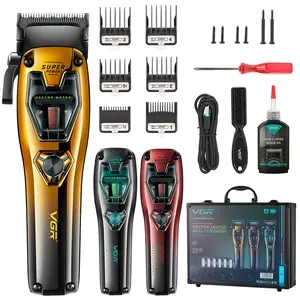 VGR 668 Hair Clippers for Men Professional, 8000-11000 RPM Vector Motor Barber Clippers with Replaceable Extra Cover, 5-Level Taper Lever, Cordless Hair Trimmer for Men with Ceramic & DLC Blades