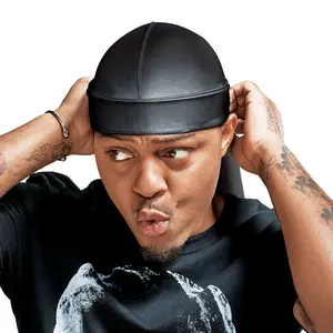 KISS - RED POWER WAVE EXTREME SILKY DURAG CHARCOAL GRAY