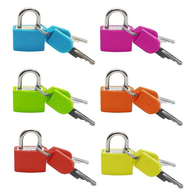 6Pcs Suitcase Locks with Keys,Small Luggage Padlocks Metal Padlocks Mini Keyed Padlock for School Gym Classroom