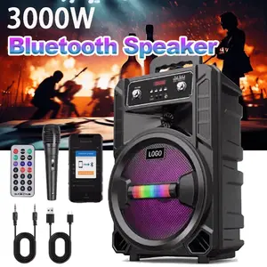 Bluetooth stereo speaker system 300W portable Bluetooth speaker with powerful bass effect, microphone compatibility and Bluetooth connection function - a must-have item for outdoor parties and music festivals