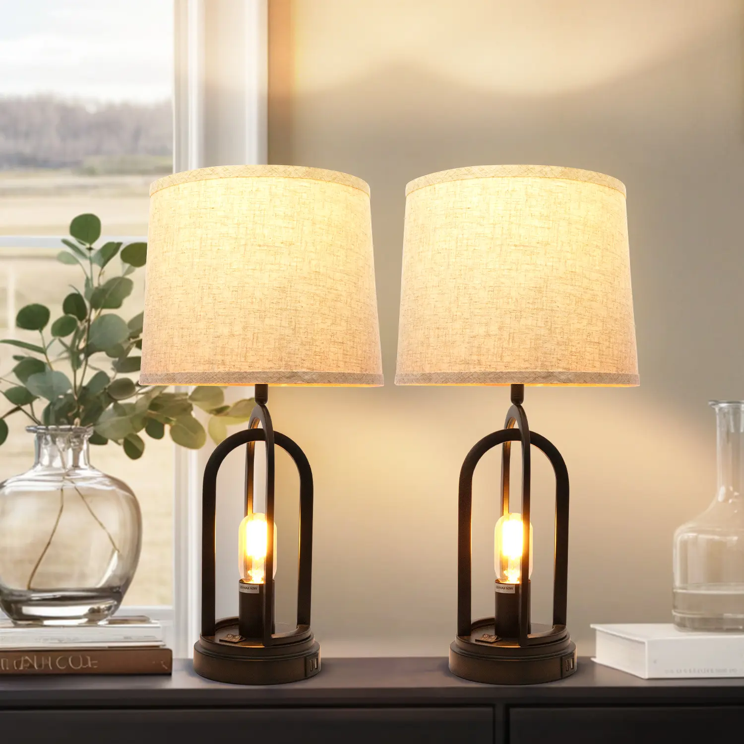 Oval Shelf Table Lamp-2P