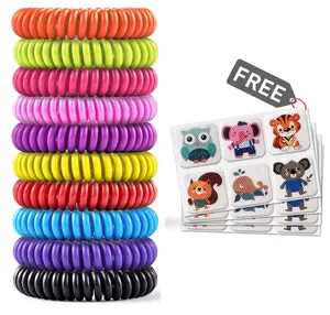 Mosquito Bracelet 20 Pack with 4 Patches, Waterproof Bug Repellent Wrist Bands, Fit for Kids & Adults, Natural Ingredients and Deet-Free,pest Control, Safe Indoor Outdoor Protection