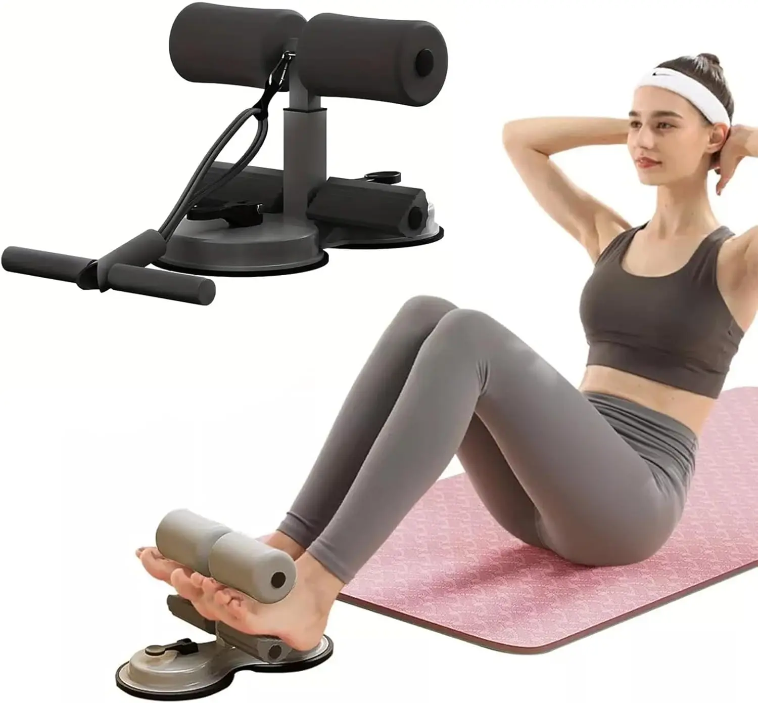 Seated Foot Holder Abdominal Exerciser Yoga Pedal Puller Resistance Band Elastic Pull Up Rope Fitness Equipment