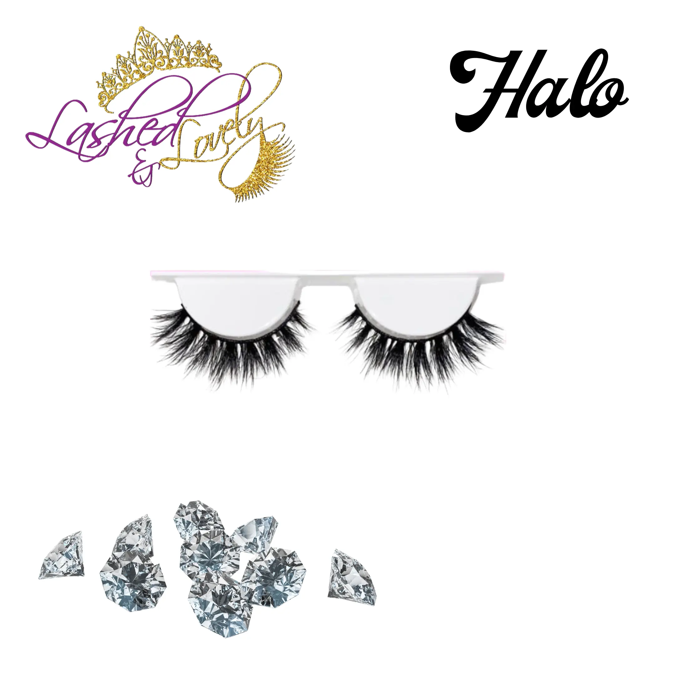 Halo 15mm mink strip eyelashes makeup cosmetics