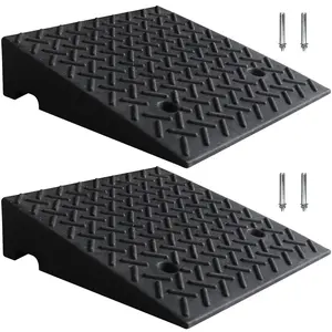 Curb Ramps for Driveway 4/5/6/7 Inch Rise Height 2 Pack Heavy Duty Rubber Threshold Ramp, Portable Driveway Ramps for Cars Wheelchairs Motorcycle Scooter Lawn Mower, 7000lbs Load Capacity