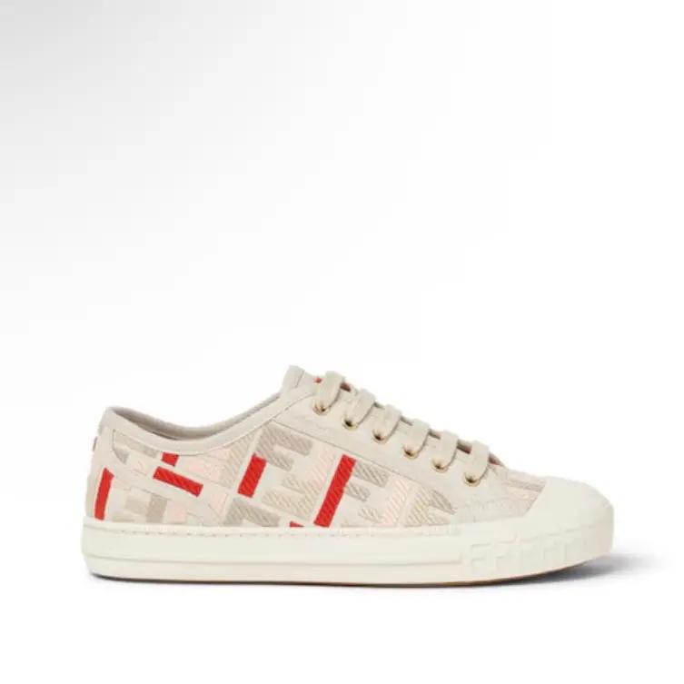 Fendi Canvas Domino Multicolored Sneakers Size 38