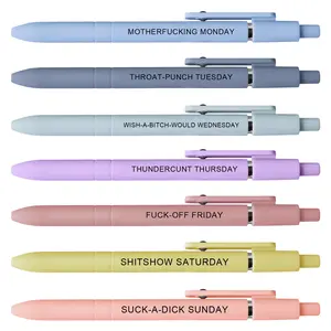 Funny Daily Quote – 7-Pack Smooth Writing Novelty with Sarcastic Sayings, Quick Drying  rainbow Gel Pens Set Hilarious Office Gifts for Coworkers & Adults