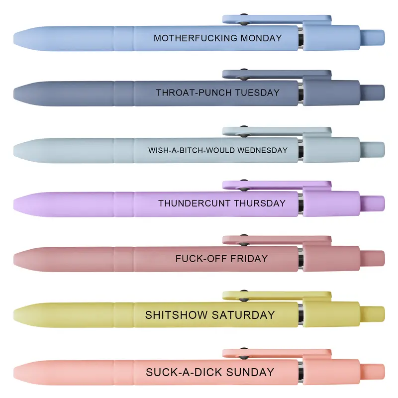 Funny Daily Quote – 7-Pack Smooth Writing Novelty with Sarcastic Sayings, Quick Drying  rainbow Gel Pens Set Hilarious Office Gifts for Coworkers & Adults