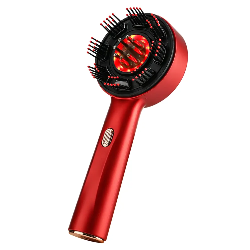 Multifunctional Scalp Massage Comb - Indian Head Body Care Tool, 630nm Red LED Light, 3 Modes, Type-C Charge, Serum Infusion, Built-In Batteries, 8 Roller Balls, 72 Round Teeth, Cell Support, Anti-Hair Loss, Scalp Care Hair Growth Products, 6mL, 50g