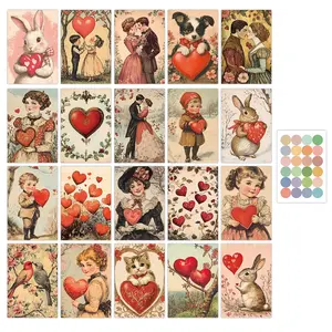 20Pcs Vintage 90s Valentine's Day Wall Postcards, Couple, Animal and Love design, Suitable for wedding anniversaries and Valentine's Day, Scrapbooking & Crafting, Card Making, Greeting cards, wall decorations, Unique Variety