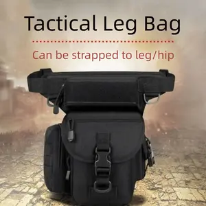 Large Capacity Outdoor Drop Leg Bag D-shaped Buckle Adjustable Hiking Waist Pack Multi-Purpose with Side Pockets