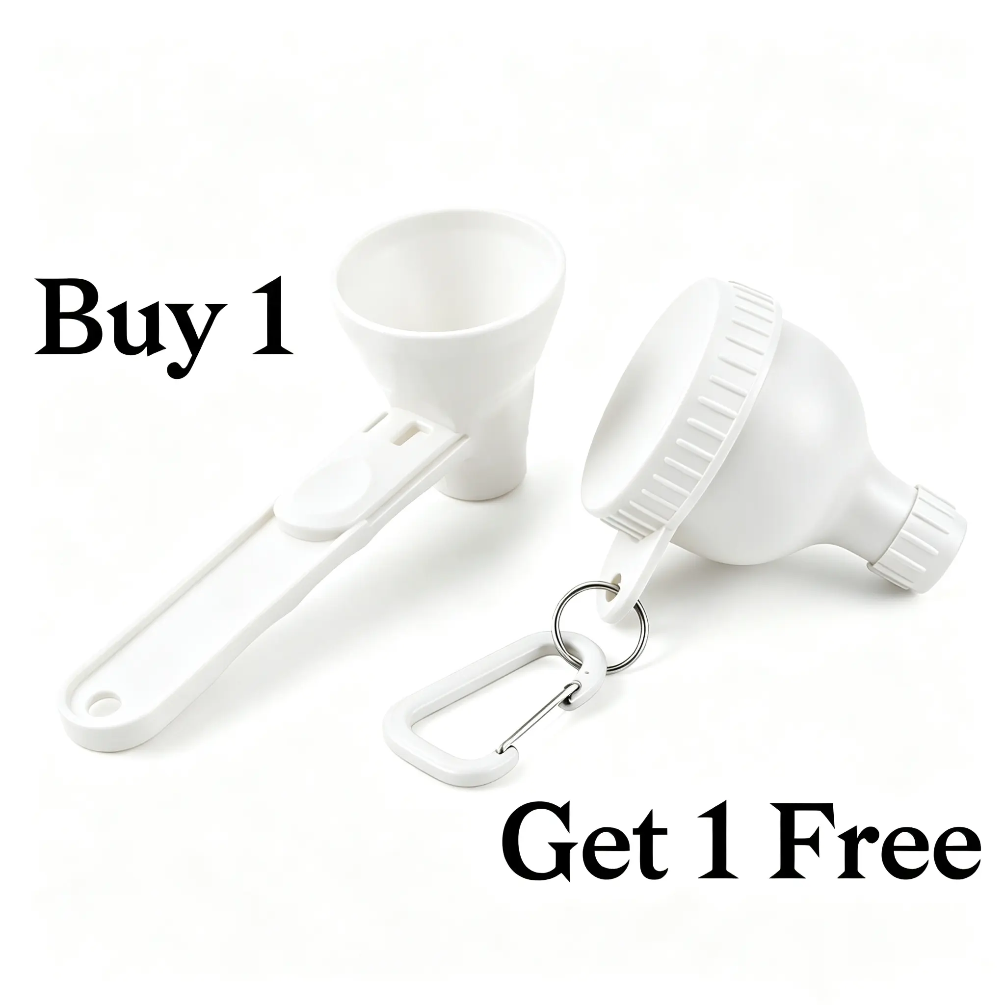 Buy 1 Get 1 Free | Mini Protein Powder Funnel with Sliding Scoop and Container — High-quality funnel for pre-workout creatine powder, coffee/milk/smoothies/chocolate powder, BPA-free plastic kitchen utensil, perfect gift for Valentine’s Day and Father’s D