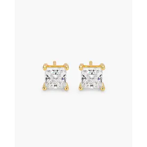 JAXXON  Square Stud Earrings - Gold