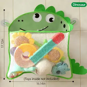 Dinosaur Mesh Bath Toy Storage Bag - Cute Cartoon Design, Waterproof Organizer for Kids Bathroom, High-Quality Breathable Material, Easy Storage, Perfect for Home & Travel Use