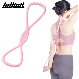 【LOL BOX】Figure 8 Fitness Resistance Band for Women and Men, Elastic Exercise Bands for Arm Chest Back and Shoulder Training, Chest Expander Yoga Pilates Gym Home Workout Pulling Rope, Muscle Toning and Strength Training Tubing with Foam Handles