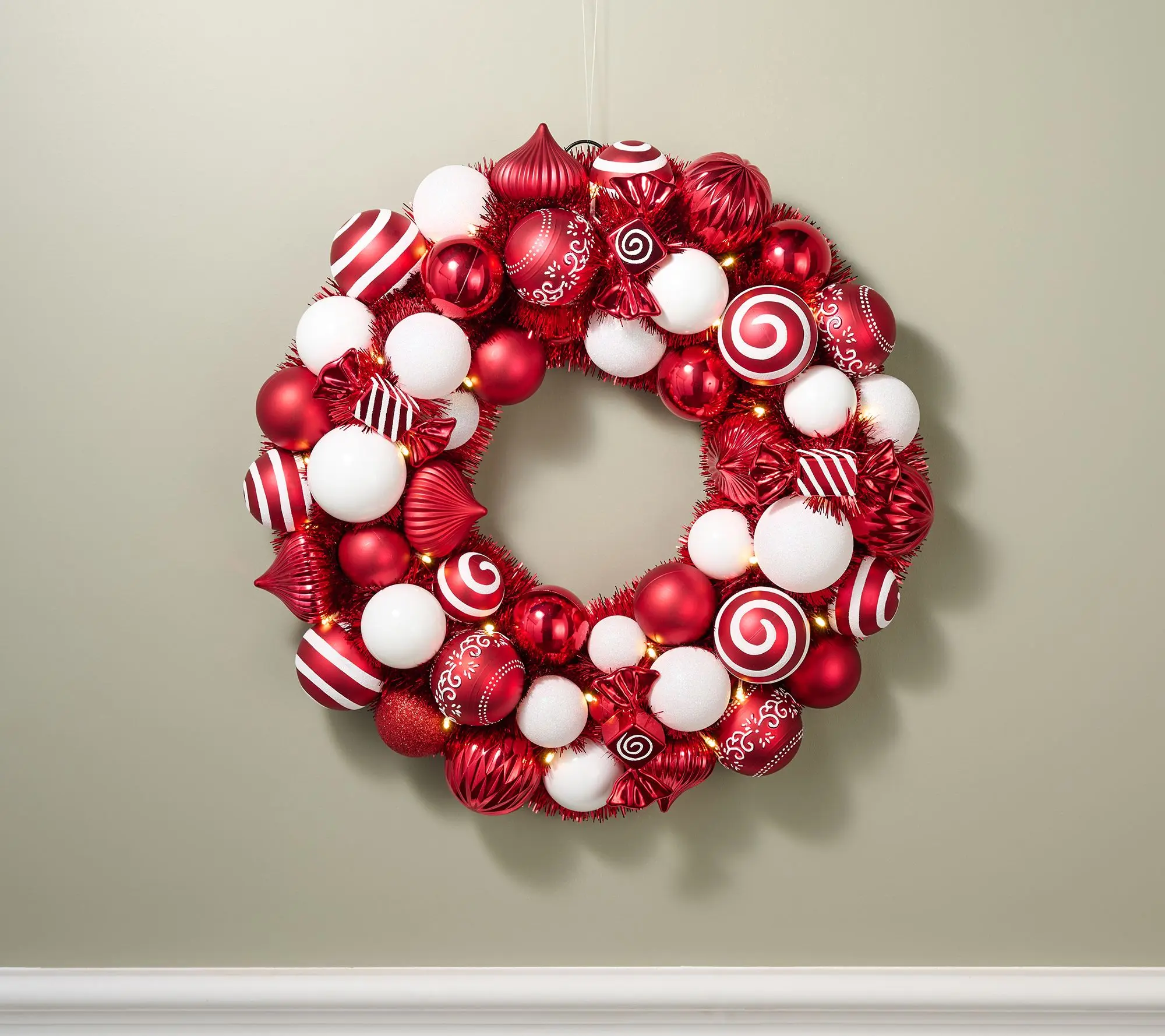 Kringle Express 22" Lit Shatterproof Ornament Wreath Kringle Express 22" Lit Shatterproof Ornament Wreath