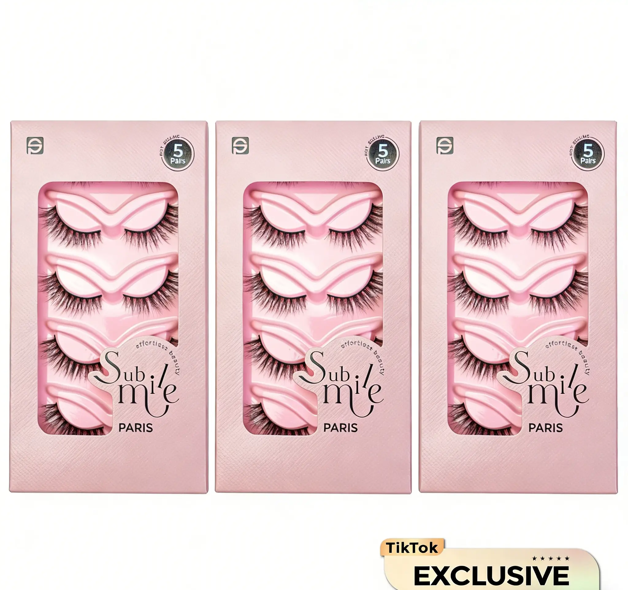 3pcs 3D Glam Lashes Bold D Curl Volume 5 Pairs Reusable Cruelty-Free for Makeup Use Enhance Your Natural Beauty - Cosmetic Eyelashes