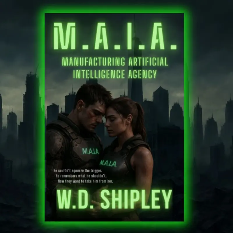 WD Shipley Signed & Autographed M.A.I.A. Steamy Dystopian AI Military Thriller with Audiobook Included