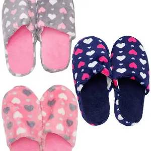 Sweet Comfort: Itty Bitty Hearts Fuzzy Sherpa Lounge Slippers