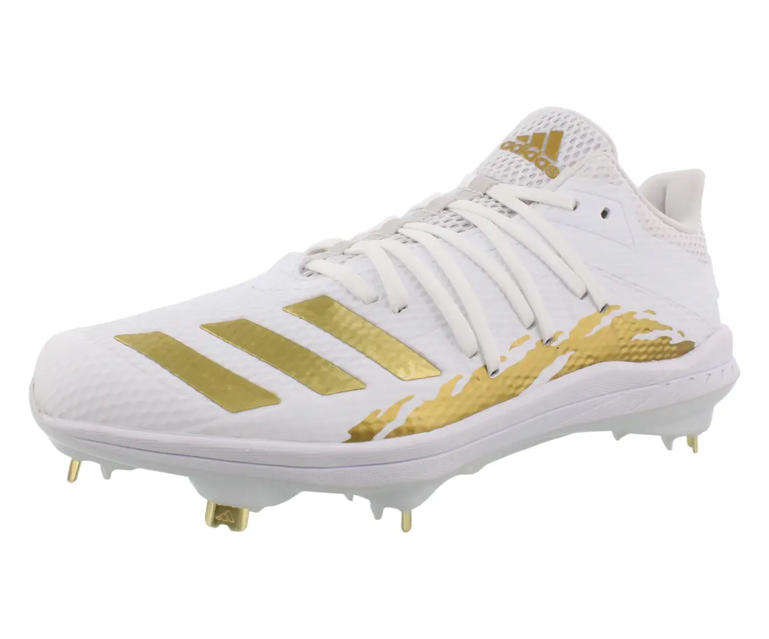 Adidas Afterburner 6 Speed Trap Male Baseball Shoes - Performance Sports Footwear for Competitive Play, Mens Shoes (White/Gold Metallic/Core Black)