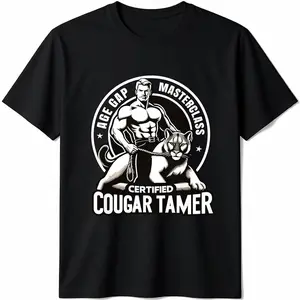 Funny Inappropriate Adult Humor Certified Cougar Tamer Gag T-Shirt, Trendy Shirt - Unisex Shirt Graphic Tees For Men And Women - Gifts For All