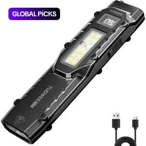 PASIION EDC Tactical USB Rechargeable Flashlight,Dual-Switches LED Flashlight with Digital Display,8 Modes , Camping,and Emergency Use, Tactical Flashlights #GLOBAL PICKS