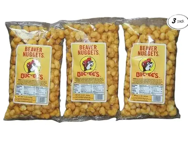 3 Bags Famous Viral Buc-ees Beaver Nuggets Snack - Snacks with Sweet Coated Bites and Crunchy Texture, Light and Airy Crisps - 2 pack (13 oz e/a - 39 oz total)